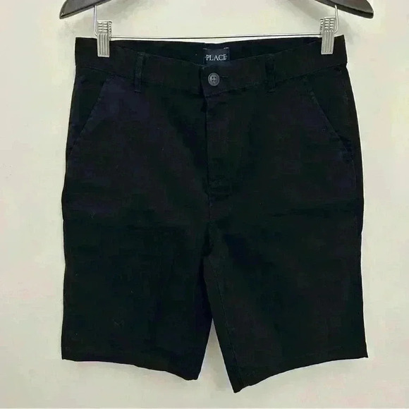 School Uniform Black Shorts Children's Place Bermuda Husky Taille Forte Size 14 - Picture 1 of 7